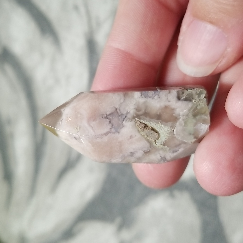 MINI FLOWER AGATE CRYSTAL TOWERS x2 - Picture 3 of 7